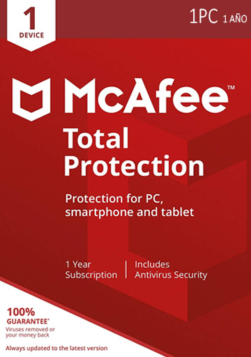 McAfee Total Protection 2021 Key 1año 1PC - Ecommerce.com.gt